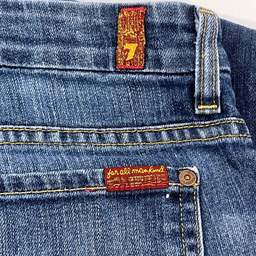 7 For All Mankind Kimmie Bootcut Jeans Womens 31 Medium Wash Stretch Denim USA - Picture 6 of 10